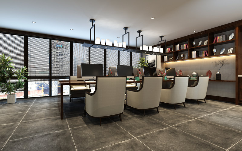 新中式<a href=http://nmgml.cn/tags-457.html target=_blank class=infotextkey>辦公室裝飾設(shè)計(jì)</a>效果圖